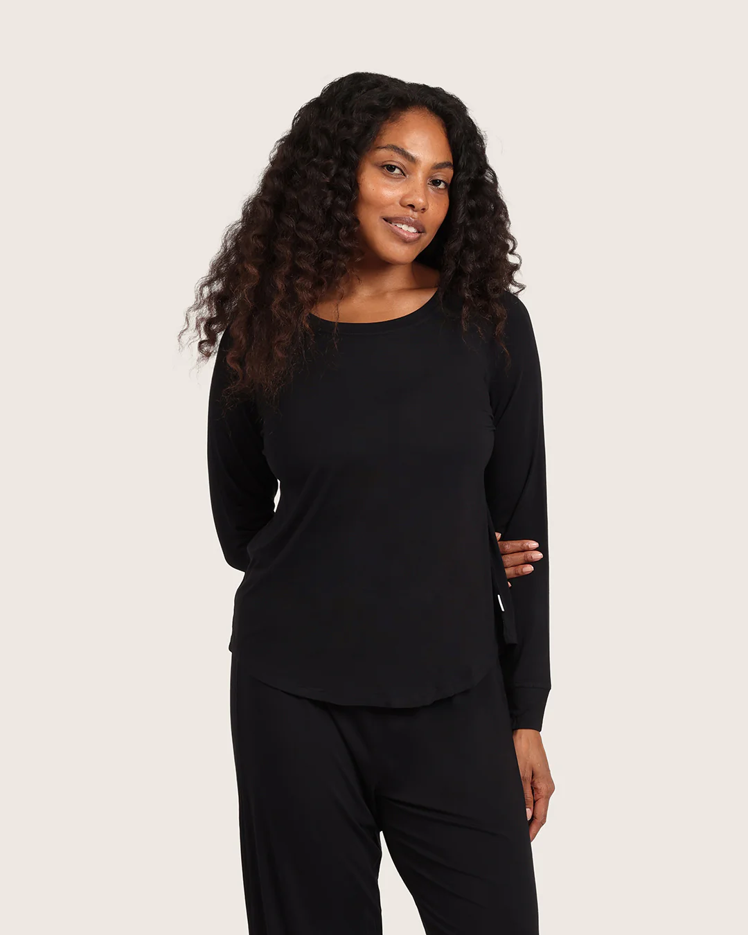 Goodnight Raglan Sleep Top - Black - Image 12